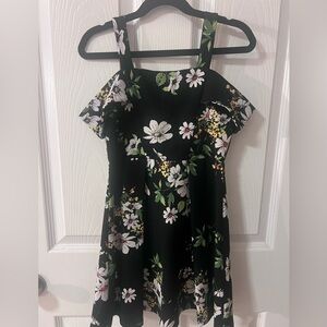 Soprano Black Floral Kids Dress